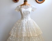 ON HOLD - Vintage 1950s Wedding Dress - 50s Sweetheart Gown - The Emma
