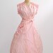 The Jackie-Vintage 1950s Evelyn Pearson Rockabilly Pin Up Bombshell Atomic Printed Ruffle Wrap Cotton Clam Bake Cape Cod Summer Party Cocktail Dress Size 2 4 XS Small S