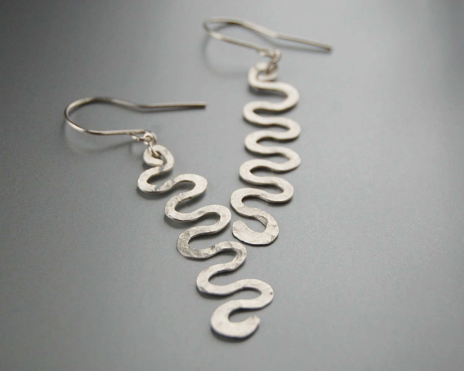 Sterling silver squiggle earrings