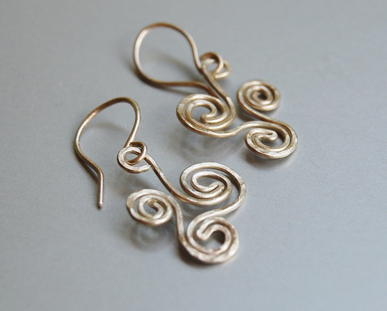 Trispiral sterling silver earrings