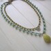 Cottage chic crochet necklaces set, Bohemian jewelry, double strand necklace, amazonite, Thai silver, beach coastal, pastel fashion