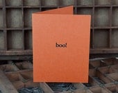 Boo - Haloween letterpress card
