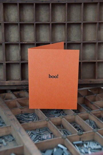 Boo - Haloween letterpress card