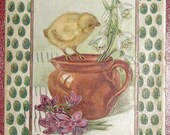 antique CHICK AND EGGS post card