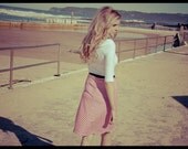 The Getaway jersey Aline stretch Skirt by Miss Fancypants red stripe navy waist  perfect for spring
