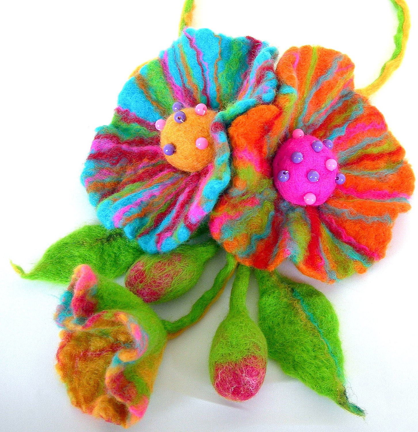 hand felted flowers