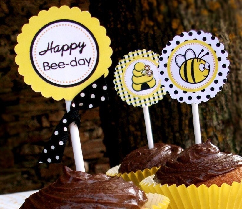 Honey Bee Printable Party Supplies and Fill-In Party Invite - Honey Bee Party Collection