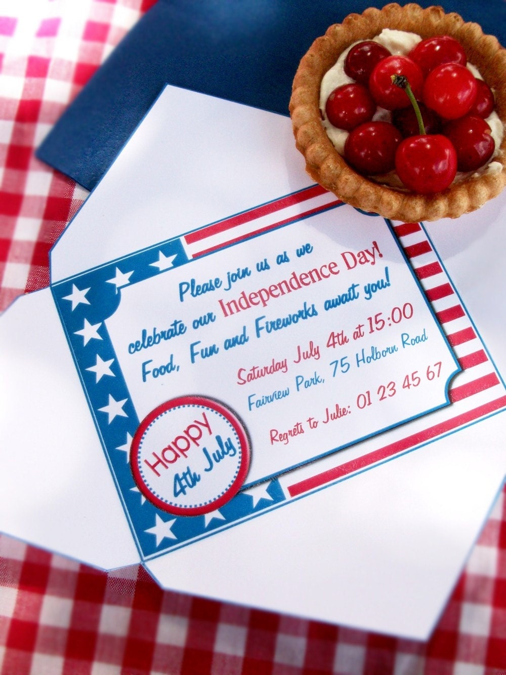 4th July Independence Day Party Collection - Printable PERSONALIZED Party INVITE AND Party Supplies
