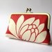 Lotus flower in silk lining clutch purse bag Bag Noir, Bridesmaids clutch, Weddings, Bride formal clutch purse, Wedding accessory