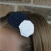 Go Navy Blue and White Team Colored Fabric Flower Headband