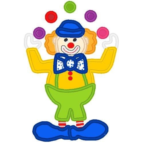 Boutique Machine applique CIRCUS Carnival JUGGLING CLOWN design