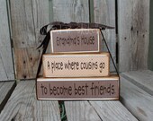 Mom Grandma  personalized stacker gift wood block set birthday Mothers Day family primitive