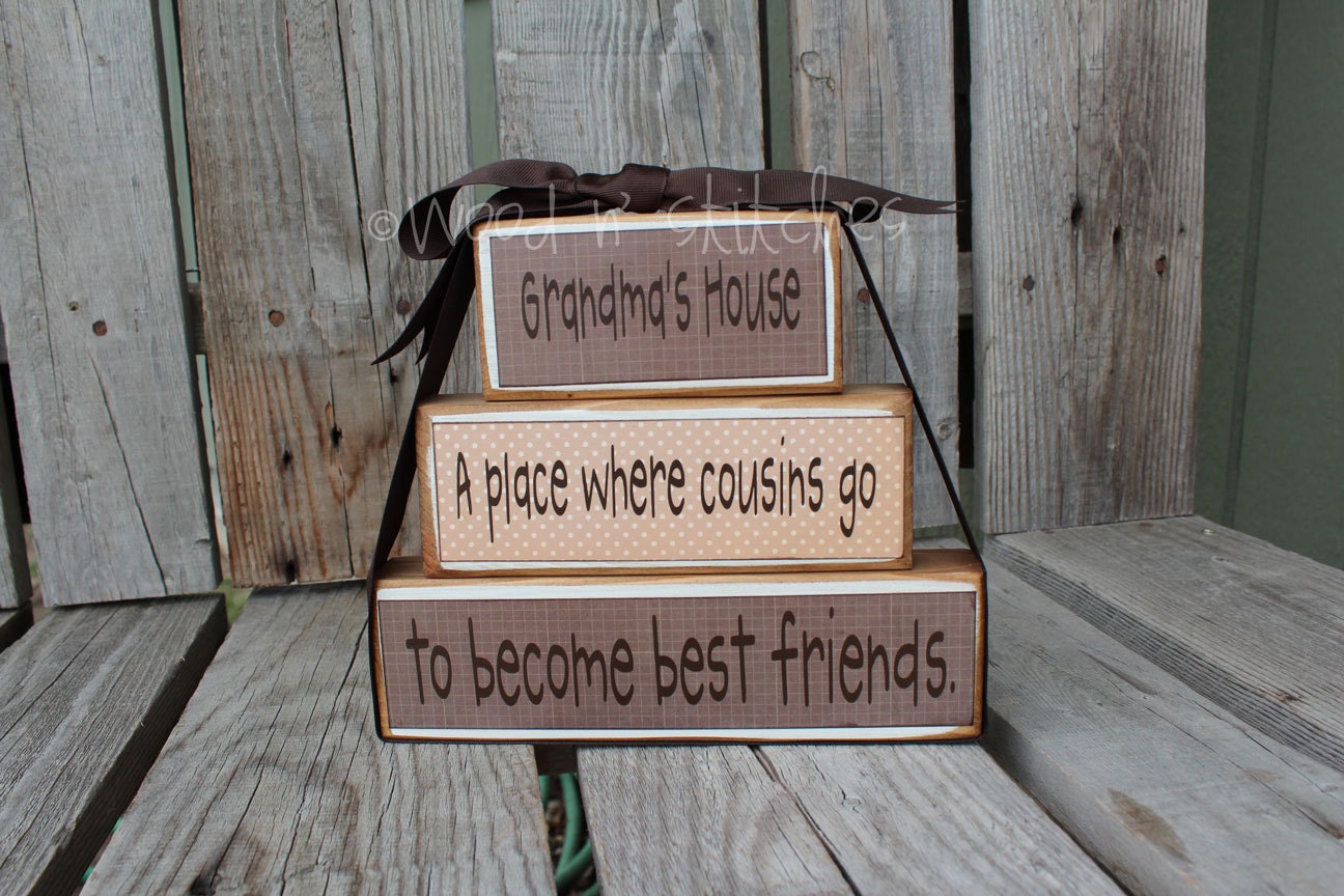 Mom Grandma  personalized stacker gift wood block set birthday Mothers Day family primitive