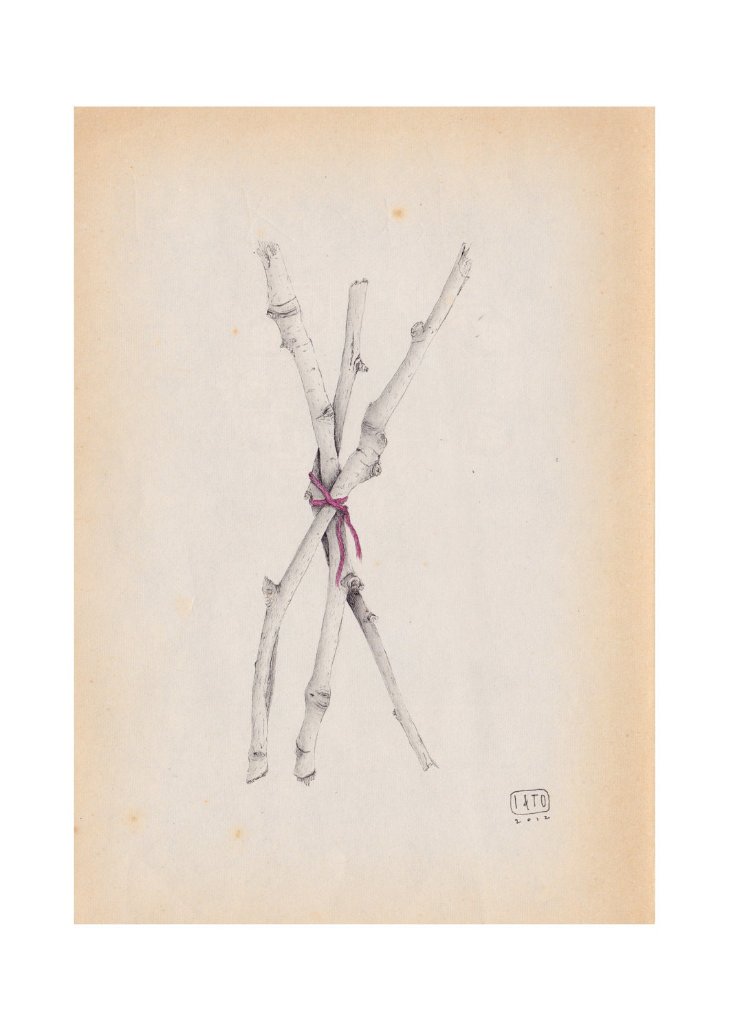 Sticks II - A5 Giclee print