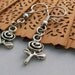 Abstract Rose Spiral Earrings in Silver