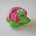 Free Shipping Promo with 15 Dollars or More... Hot Pink Polka Dotted Turtle Ribbon Sculpture Hair Clip... So Cute on Girls of All Ages