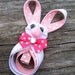 Easter Bunny Ribbon Sculpture Hair Bow... Rabbit Hair Clip... Free Shipping Promo