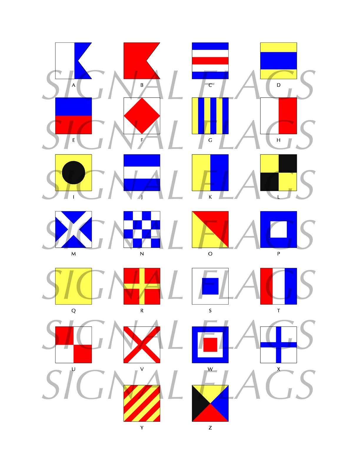 Flag Signals Alphabet