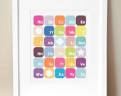 Alphabet Nursery Art - 'Now I Know My ABC's' - 8x10 Alphabet Print in 'Sweet'