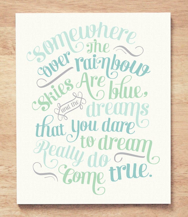 Somewhere Over the Rainbow - 5x7 Nursery Art Print