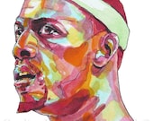 Boston Celtics Paul Pierce Seeing Red Painting Reproduction Print 11 x 8.5