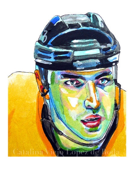 Boston Bruins Zdeno Chara ORIGINAL Miniature Painting 6 x 4 inches by Catalina