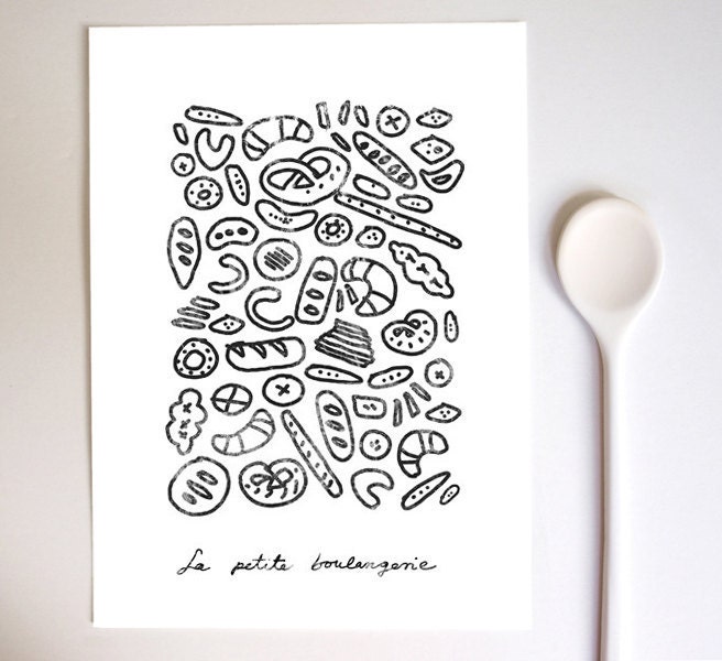 French Kitchen Print 11"x15" - La Petite Boulangerie - Paris black and white - archival fine art giclée print