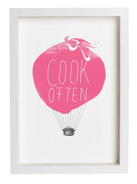 Art for Kitchen Cook Often Eat Well Balloon / high quality fine art print