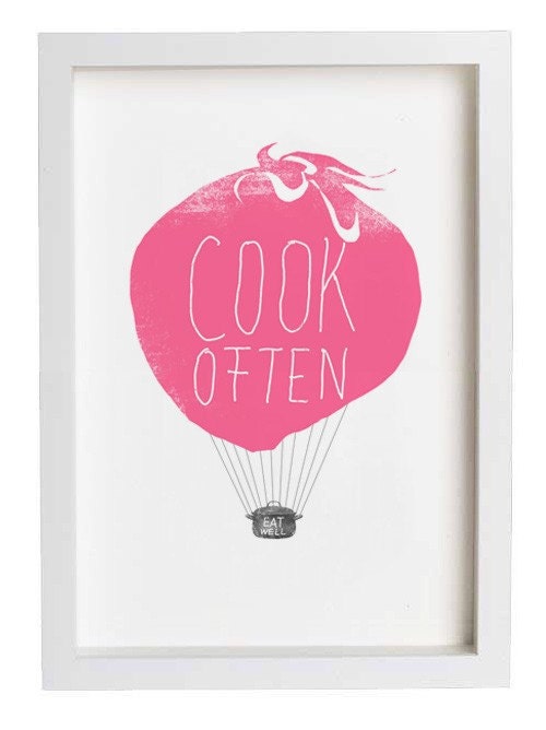 Art for Kitchen Cook Often Eat Well Balloon / high quality fine art print