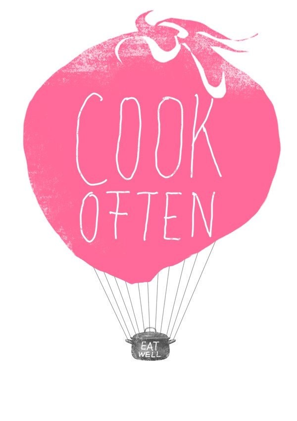 Art for Kitchen Cook Often Eat Well Balloon / high quality fine art print