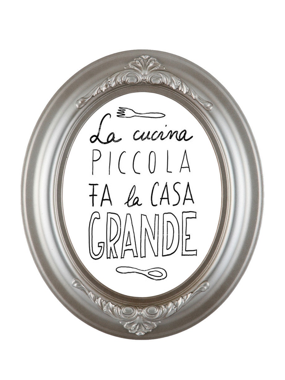 Anek LA CUCINA Kitchen Art Typography Print - high quality fine art print