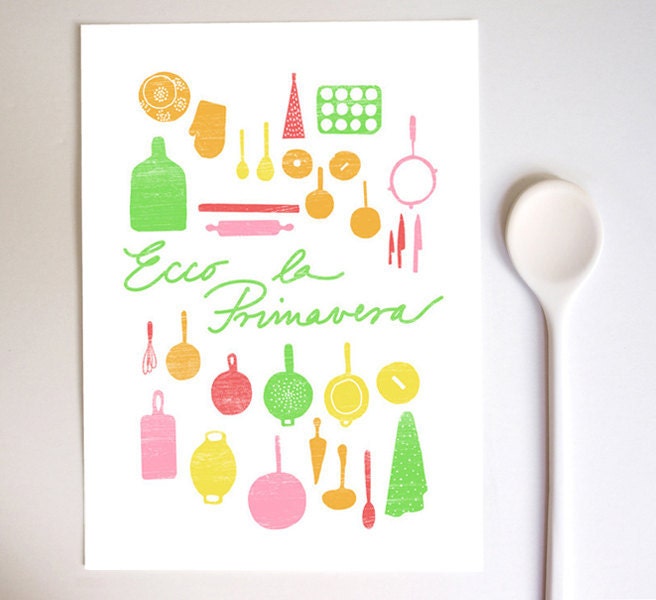 Italy Food Print Primavera 11"x15" Kitchen Art - archival fine art giclée print