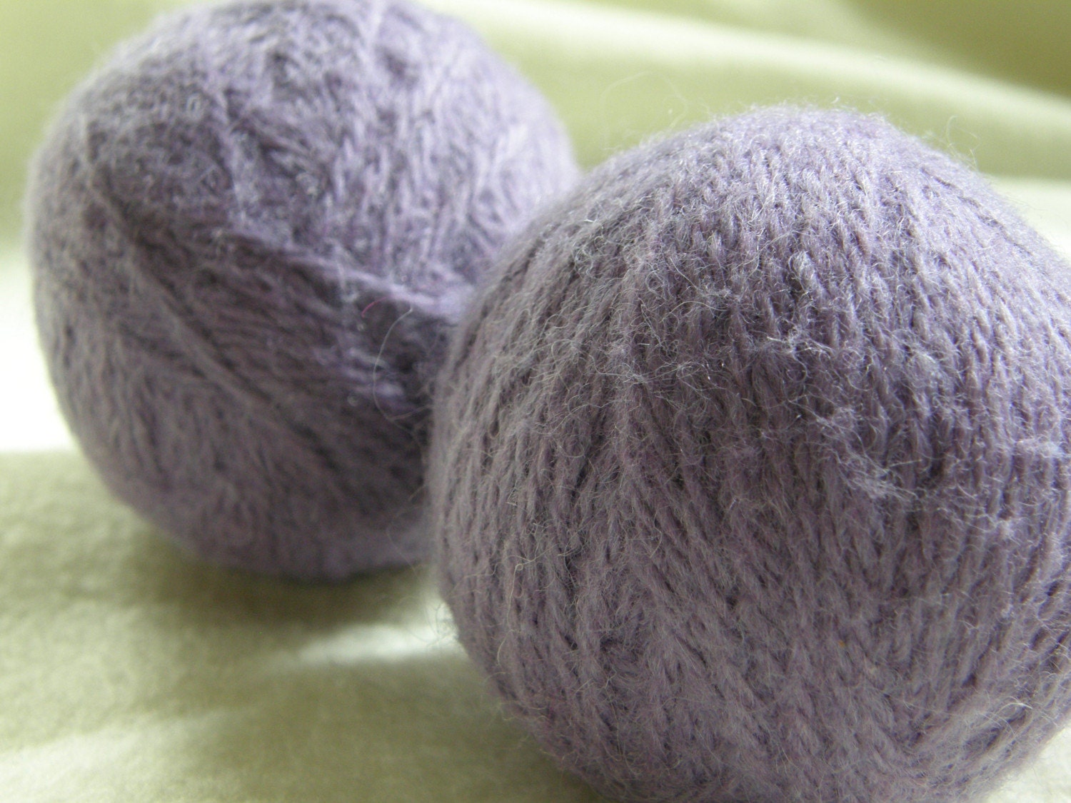 All Wool-X-Large Felted  Wool Dryer Balls--Twin Pack--Lilac