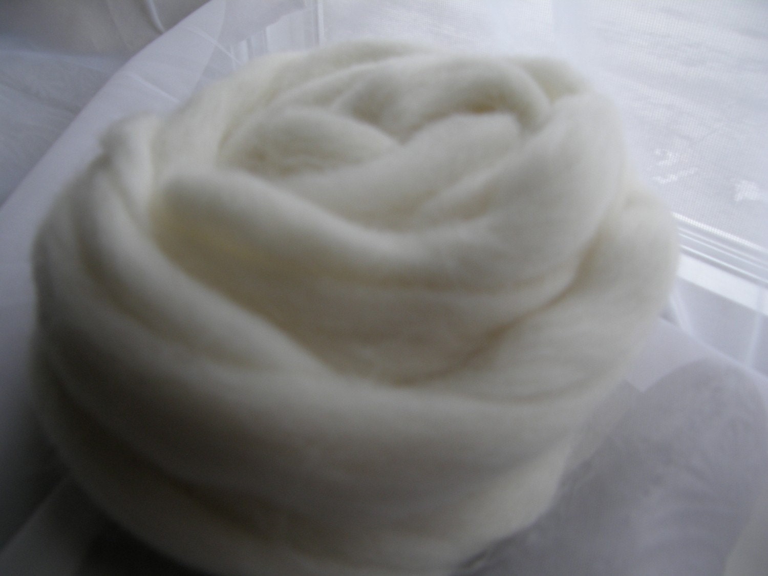 Natural Undyed Off-White Wool Roving--4.1 Ounces