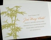 Bamboo Personalized Sympathy Thank You Cards - English or Spanish - Set Of 36