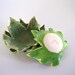 Ceramic Maple Leaf - Tea Light Holder/Ring Holder/Tea Bag Holder/Home Decor - Spring Green - Handmade Pottery
