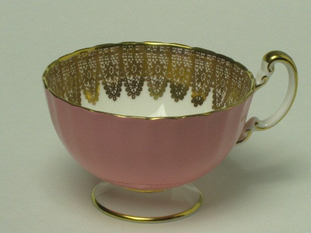 Fabulous Vintage DUSTY PINK Aynsley Cup and Saucer