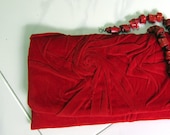 Love -Handmade Red Clutch Bag in beautiful red plush velvet
