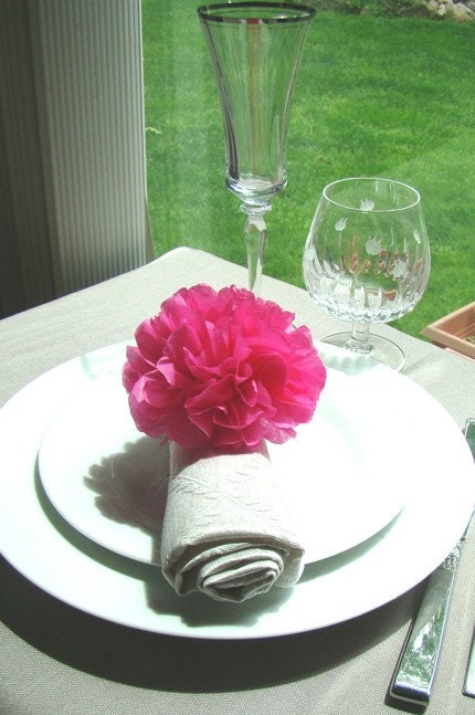Set of 6 Napkin Holder Tissue Poms.......Pick Your Colors