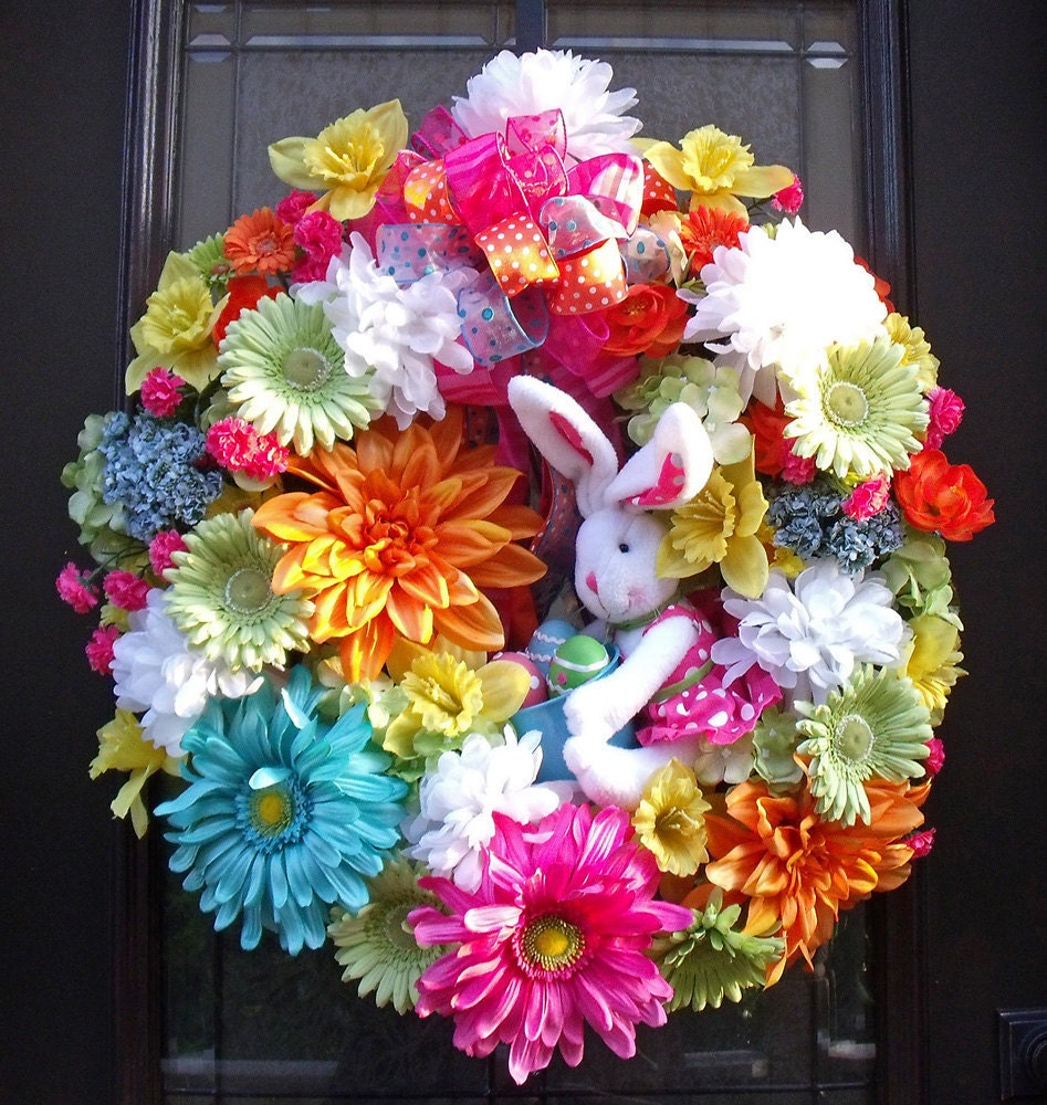 Easter Wreath, Spring Wreaths, Bunny Wreath, Conni, Spring Door Wreath, Easter Decoration, Front Door Wreath