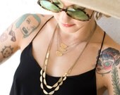 Pinyon Necklace Hand Cut and Stamped Brass 1A13
