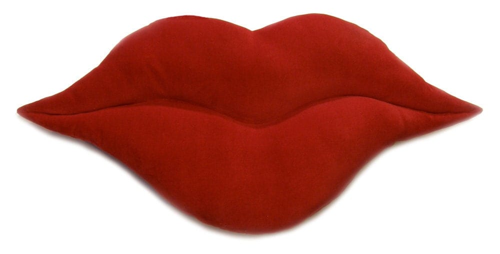 Red Velvet Large Lip Pillow by annettecableart on Etsy