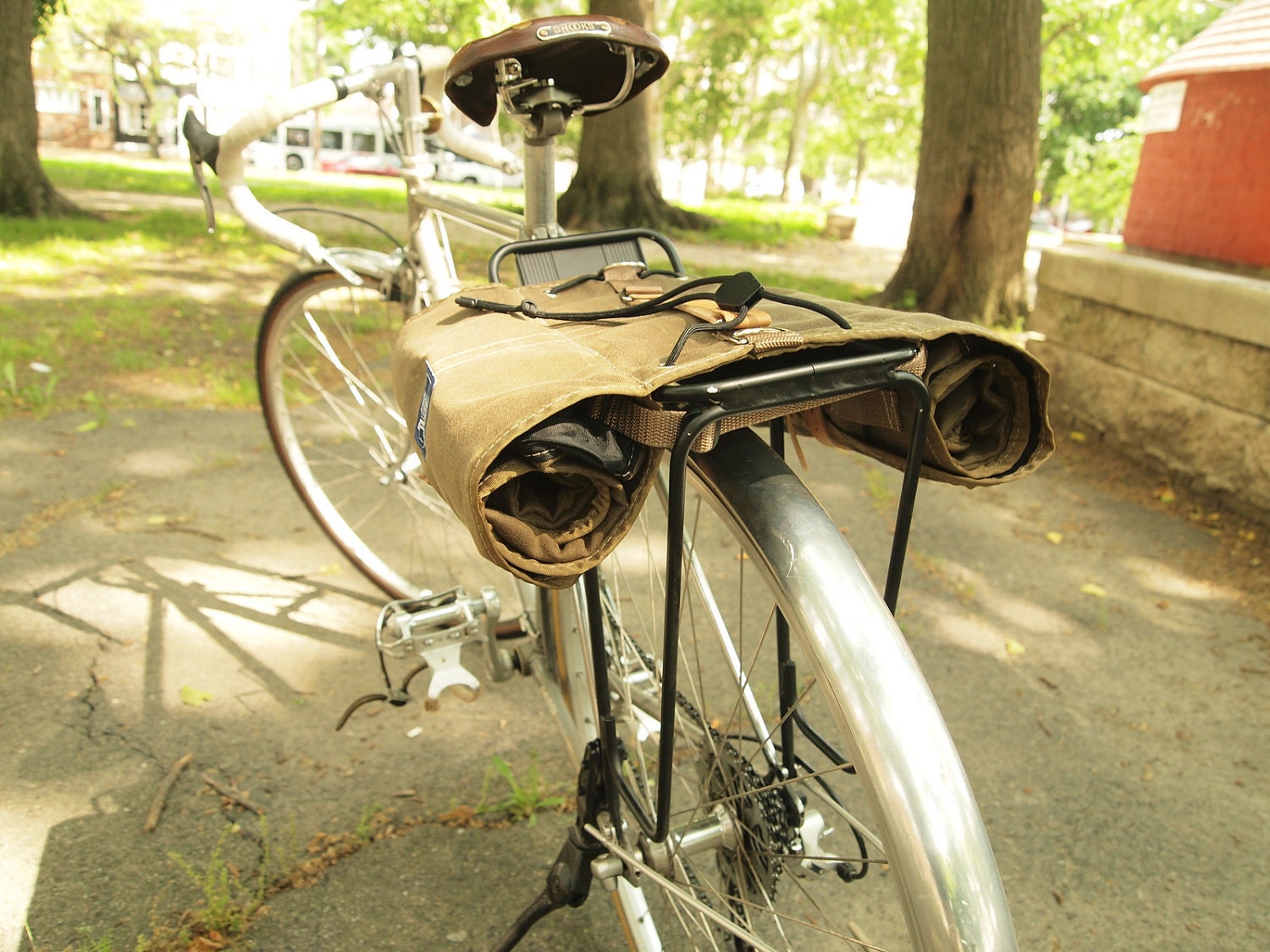 Deluxe Waxed City Panniers - Brown Waxed Canvas / Leather