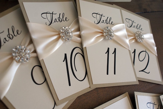 Wedding Table Number Cards