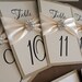 Wedding Table Number Cards