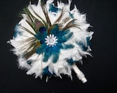 14  piece Peacock Feather Bridal Bouquet Package