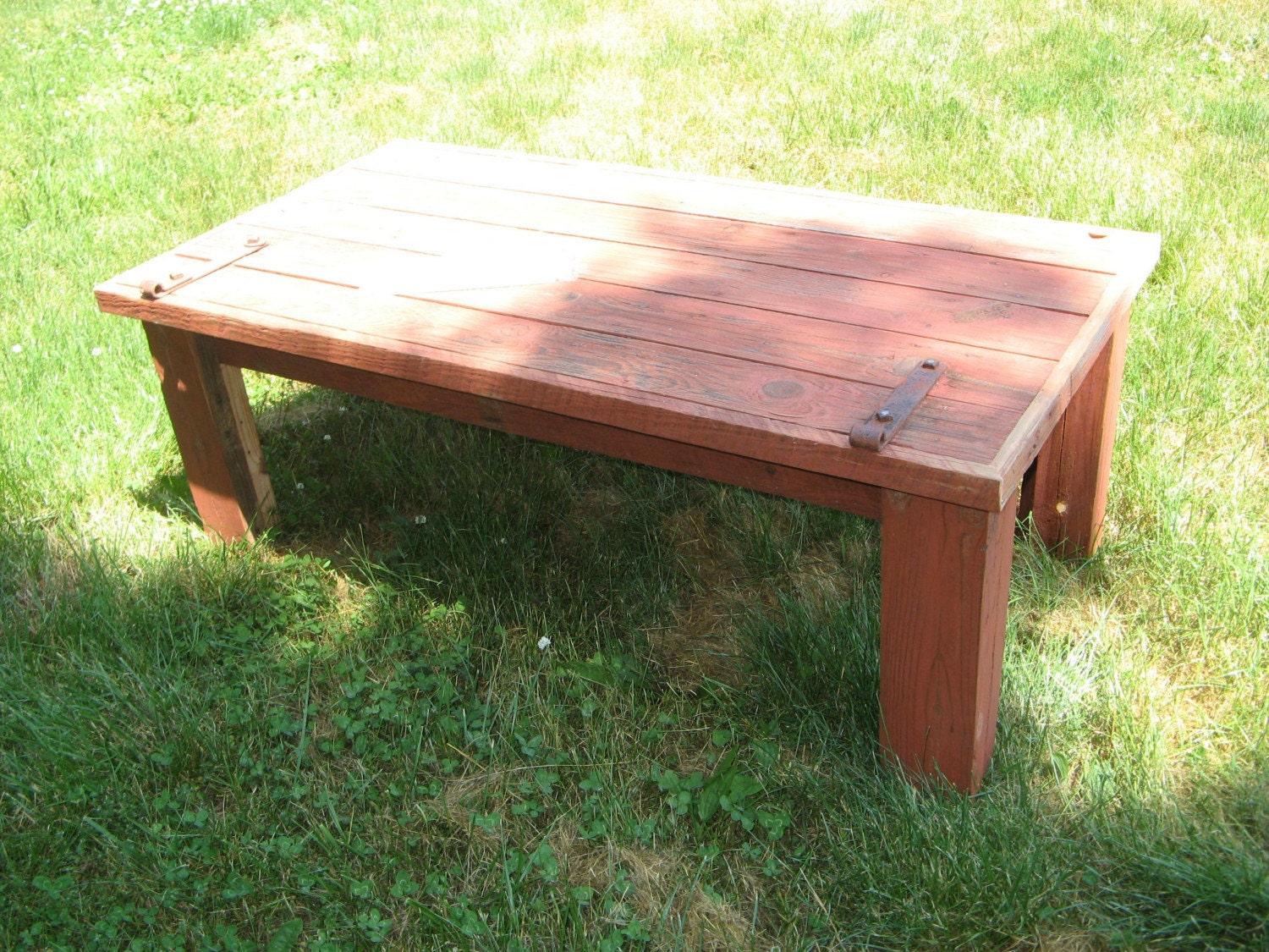 Coffee Table- Red Barn Door- READY TO SHIP