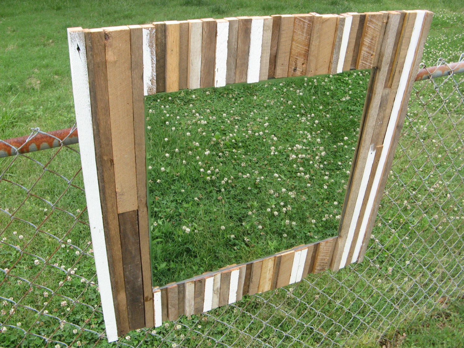 Stacked BARNWOOD MIRROR
