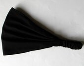 Headband - Solid Black Kona Cotton fabric by Robert Kaufman.