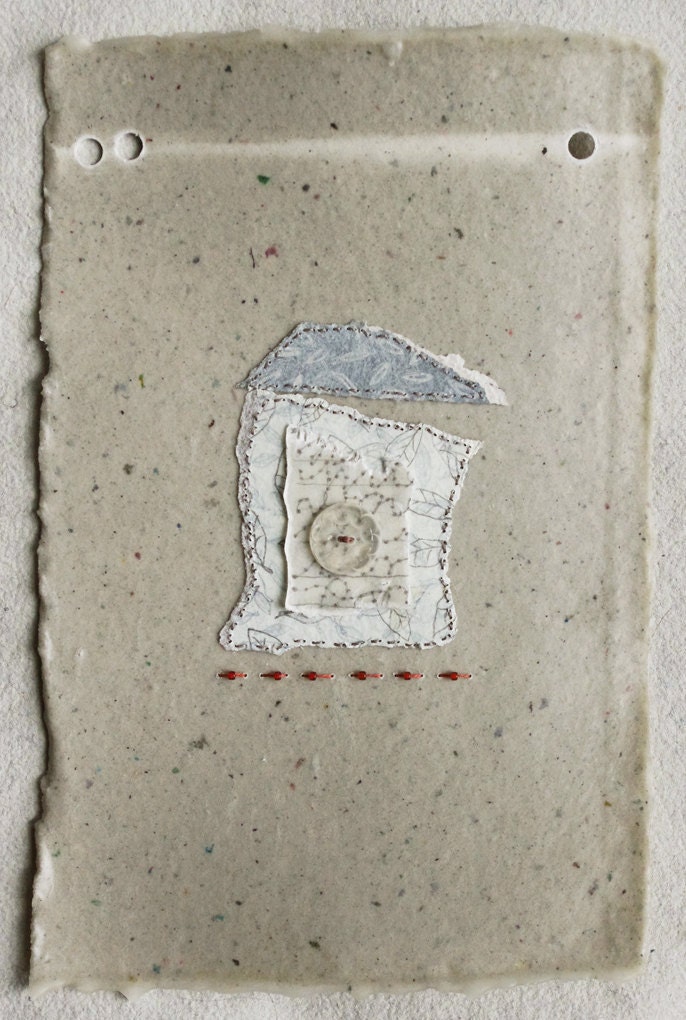 Mixed Media Collage on Handmade Paper / Fragments no.12